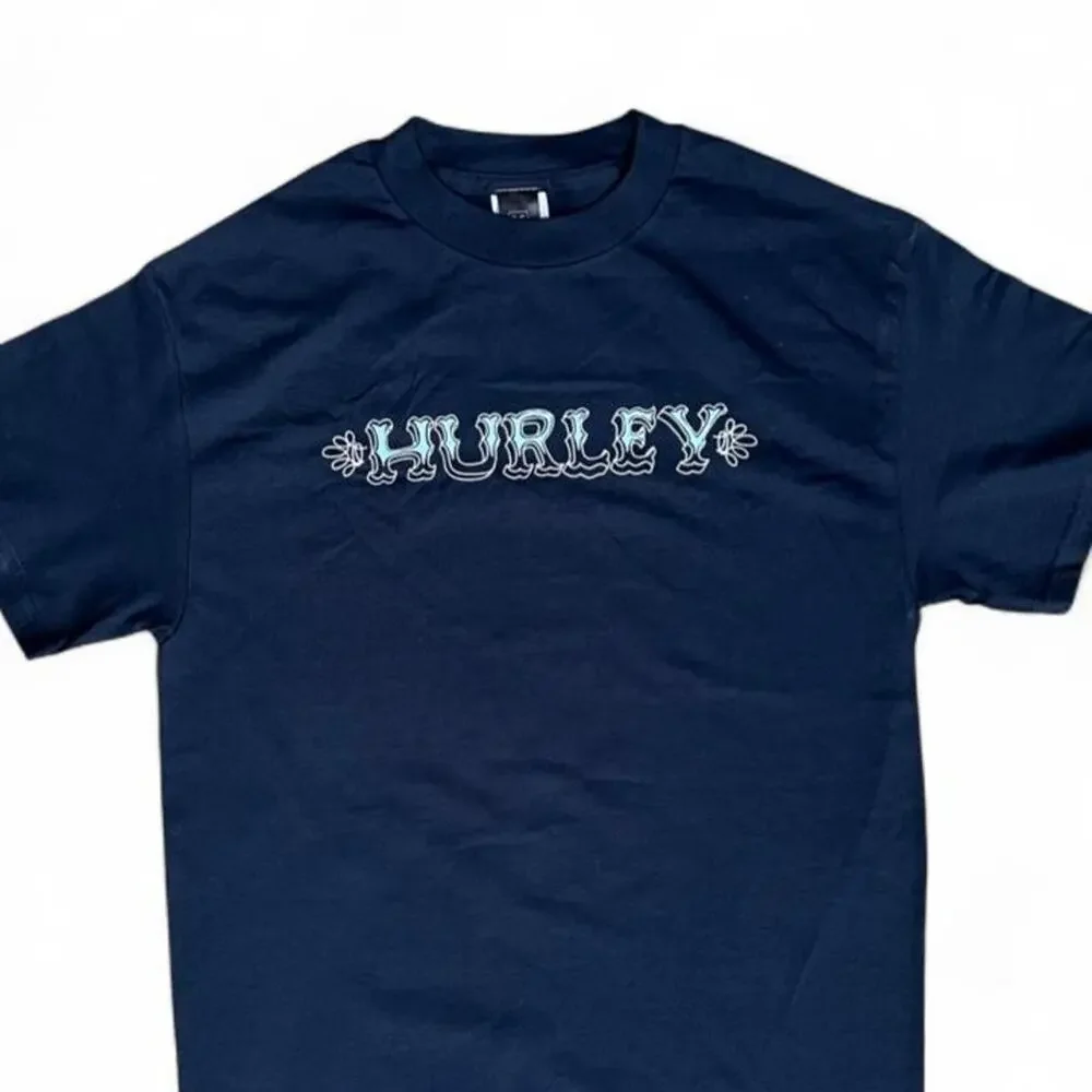 Hurley “International 09” Navy Y2K Surf Logo T-shirt, Medium
